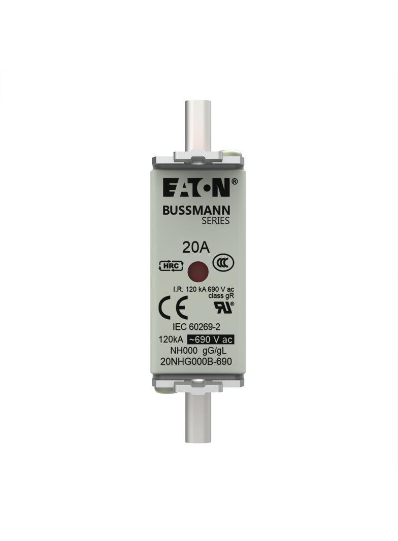 NH FUSE 20AMP 690V gG SIZE 000 Wkładka NH000 20A 690V GL/GG podwójny wskaźnik 20NHG000B-690 EATON