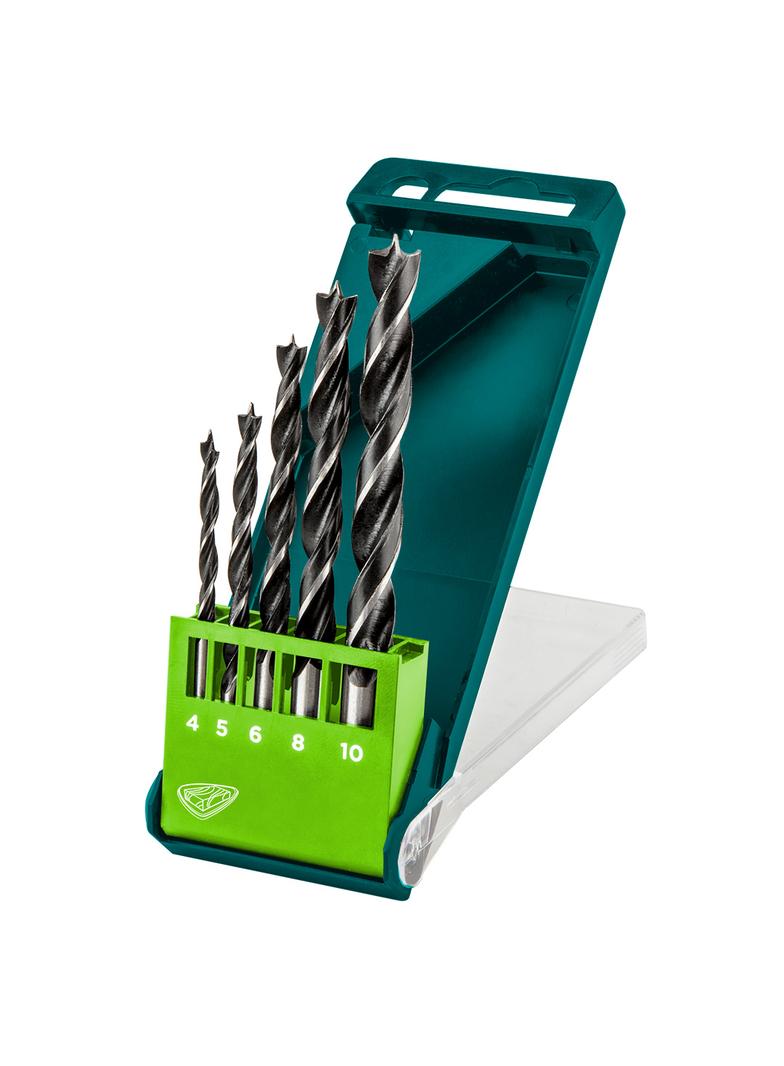Wiertło do drewna spiralne, 4.0 - 10 mm, zestaw 5 szt.
