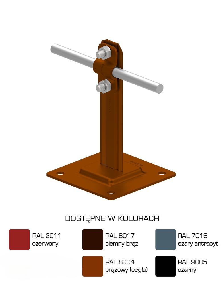 AN-11G/LA/-N Uchwyt na płytce stalowej H=12cm Z-śruba/LA/