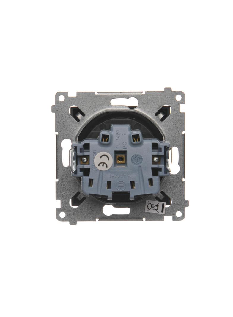 Simon 54 Gniazdo z/u i przesłonami 16A szybkozłączka brąz mat