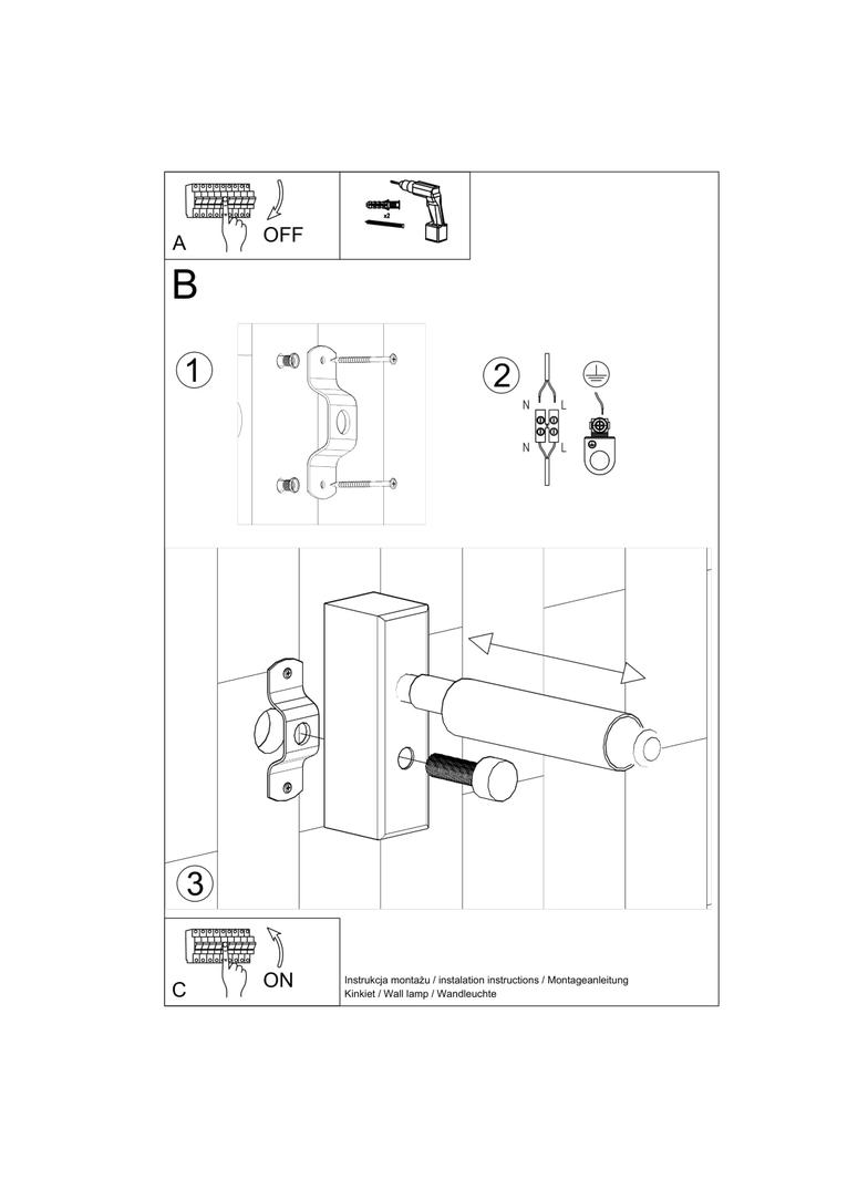 Sollux Kinkiet EYETECH 1 czarny SL.0897