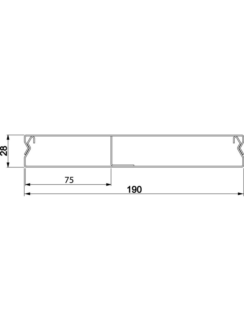 tehalit.UK Kanał do wylewki podłogowej 2-komorowy 190x28mm stal UK190282 HAGER