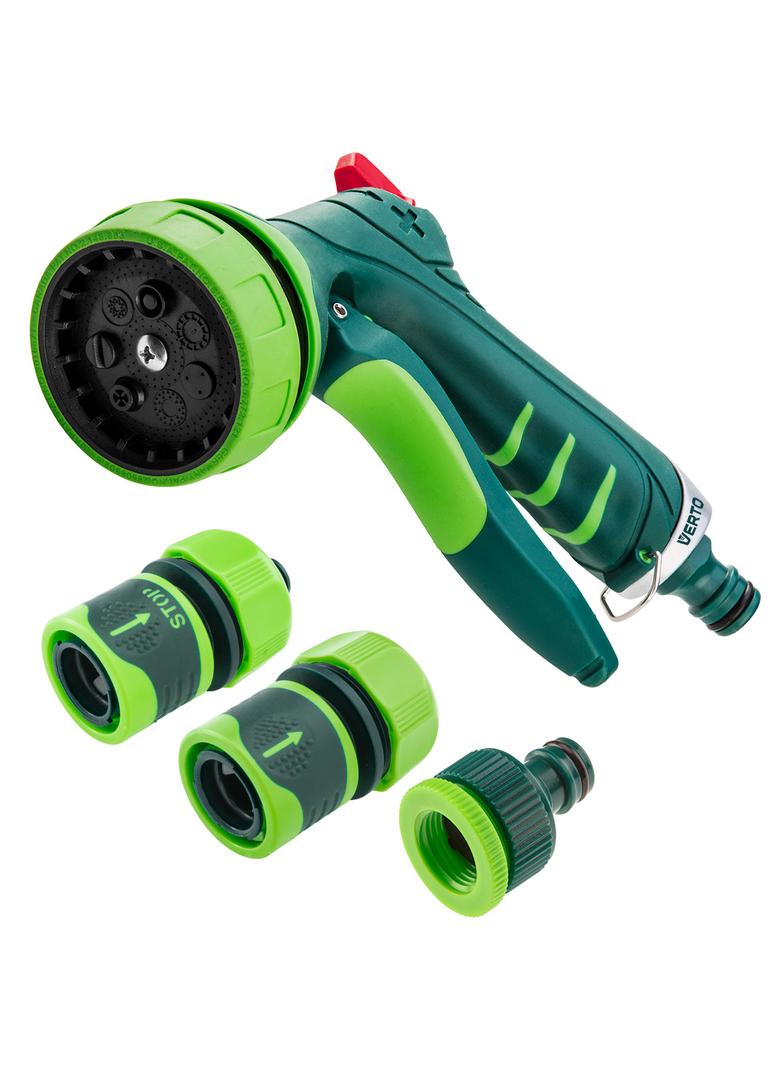 Zestaw z pistoletem zraszającym, złączkami, przyłączem do kranu 1/2"