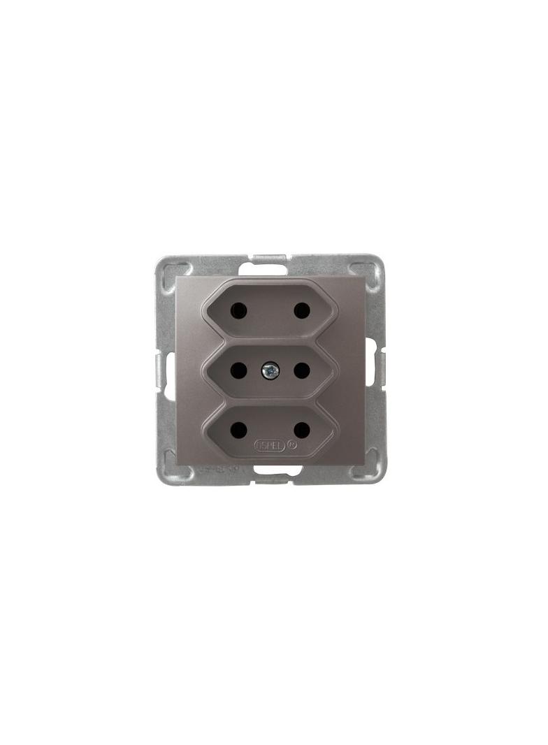 IMPRESJA Gniazdo potrójne EURO kolor tytan GP-3Y/m/23 OSPEL