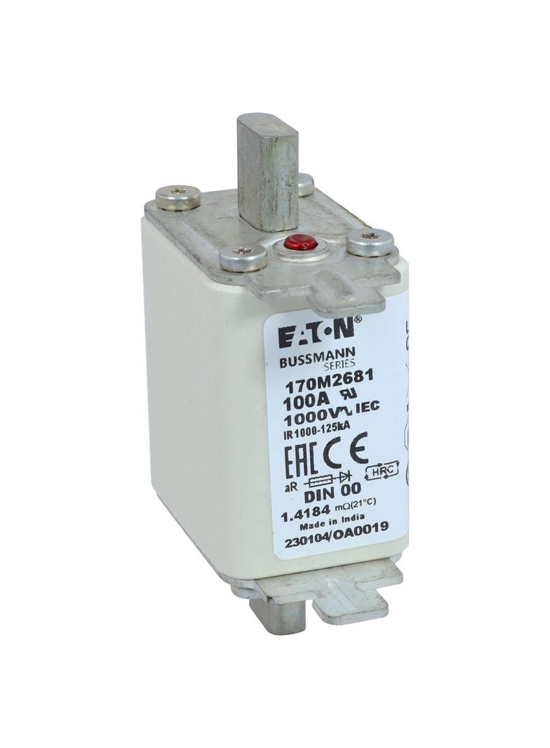 100A 1000V aR DIN 00 TYPE T FUSE Wkładka szybka 100A AC 1000V DIN 00 aR DIN IEC nieizolowan 170M2681