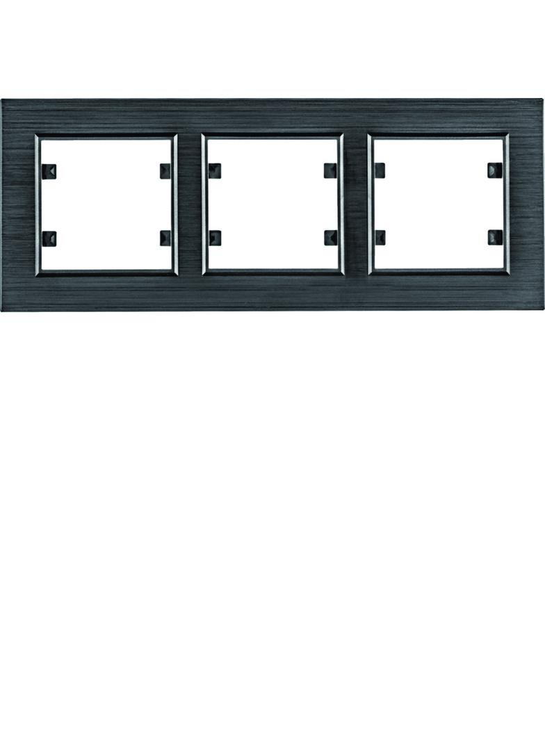 lumina passion Ramka potrójna pozioma aluminium czarne WL9233 HAGER