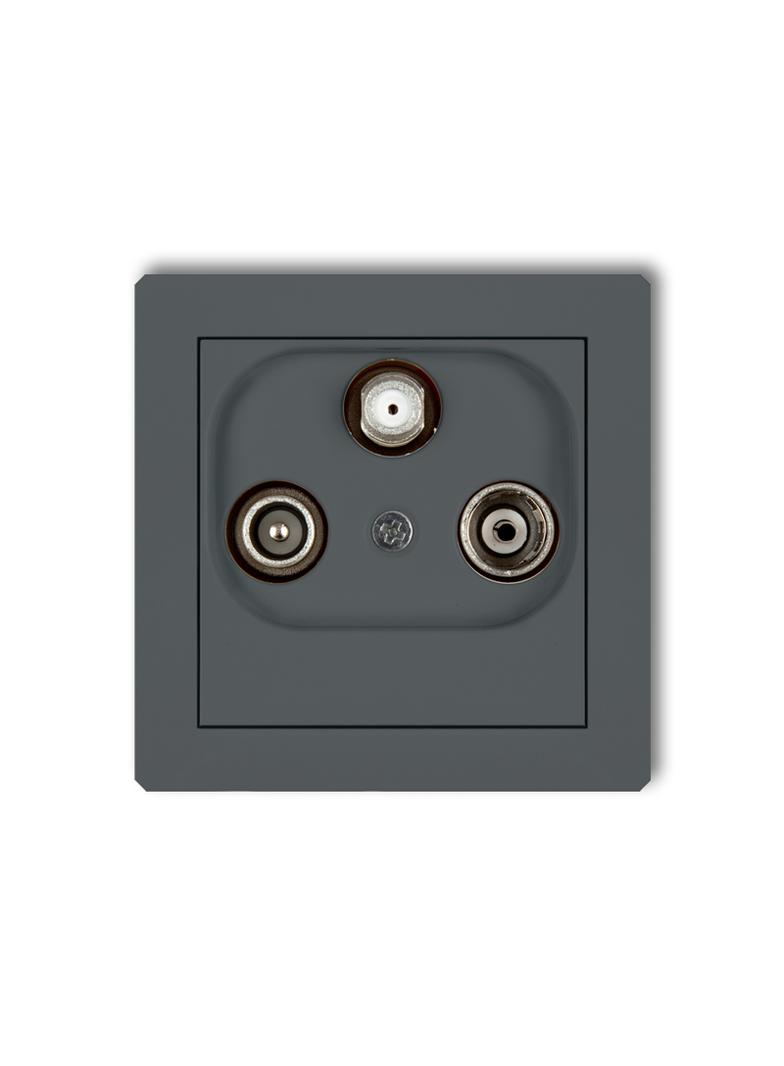 DECO Mechanizm gniazda abonenckiego RTV-SAT końcowego 1,5dB grafitowy mat