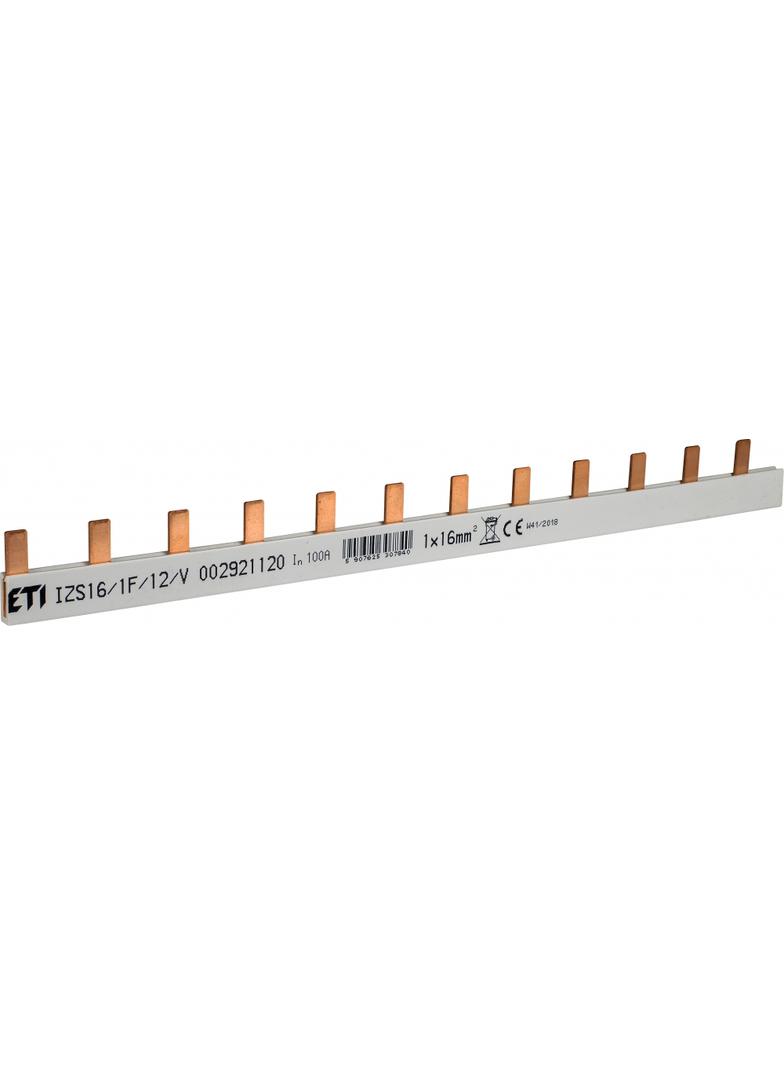 Szyna łączeniowa sztyftowa 1P 100A 16mm2 (12 mod.) IZS16/1F/12/V (0,32) 002921120 ETI
