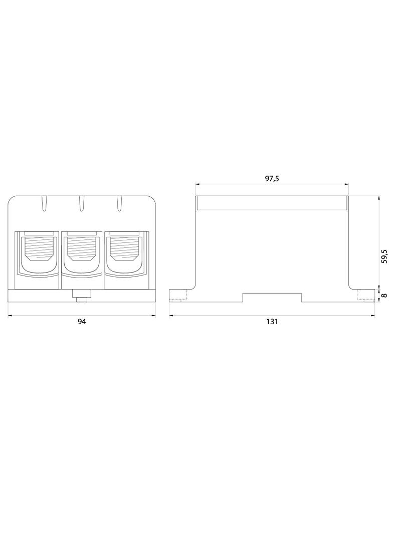 Złączka przelotowa WLZ35/3x240/s szara 48.3241 OPATÓWEK