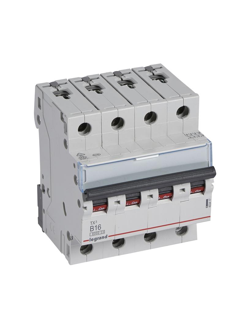 WYŁĄCZNIK NADPRĄDOWY S 304 4P B 16A 6000A SERII TX3, Legrand