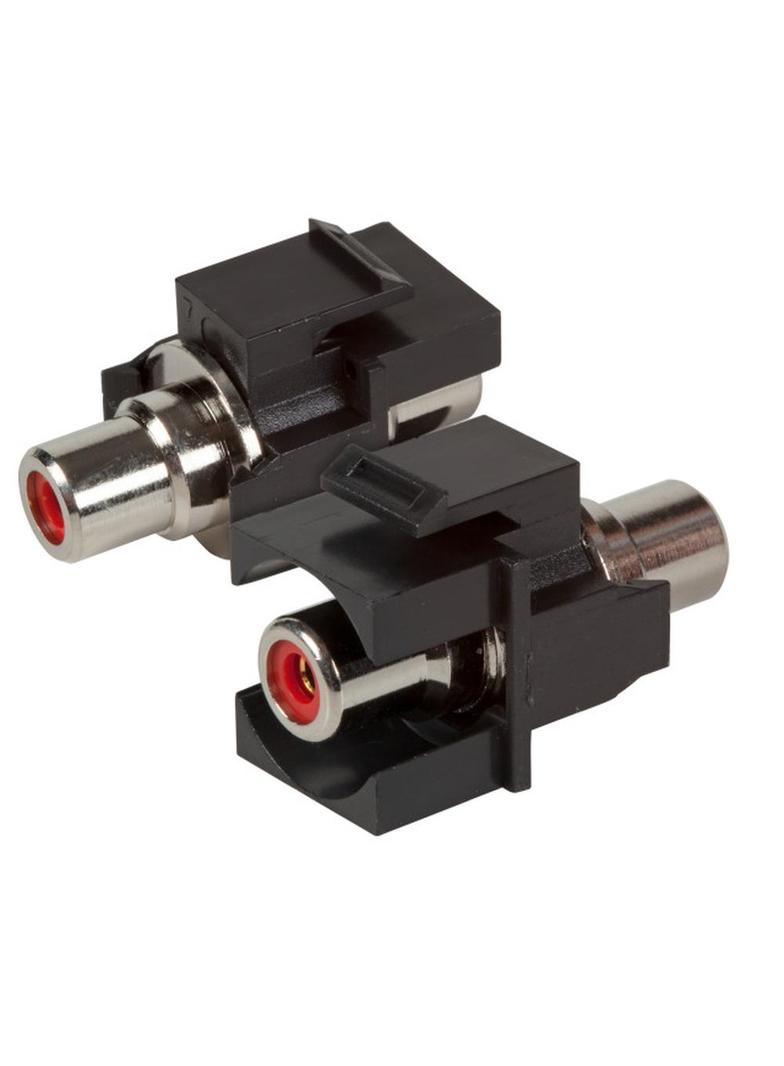 Adapter Keystone Snap-In Cinch (czarne gniazdo / czerwony pierścień)