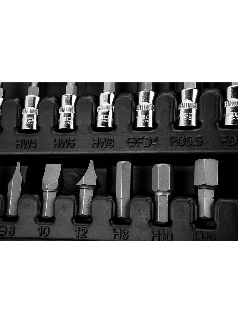 Klucze nasadowe, 1/4", 1/2", CrV, zestaw 94 szt.
