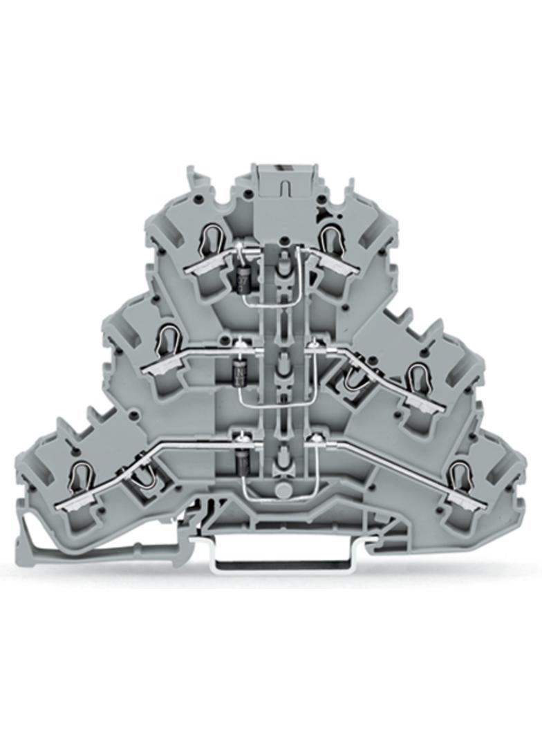 TOPJOBS złączka 3-piętrowa 2,5 mm2 diodowa szara