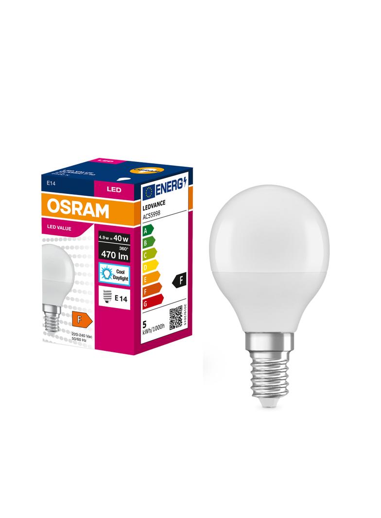 Żarówka LED E14 4,9W/865 E14 VALUE CL P FR 40 non-dim 4,9W/865 4058075127630 LEDVANCE