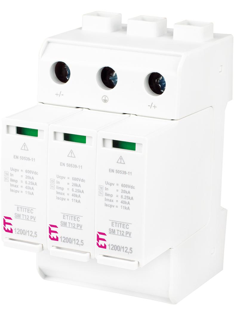 ETITEC SM T12 PV 1200/6,25 Y RC Ogranicznik przepięć T1, T2 (B, C) - do systemów PV