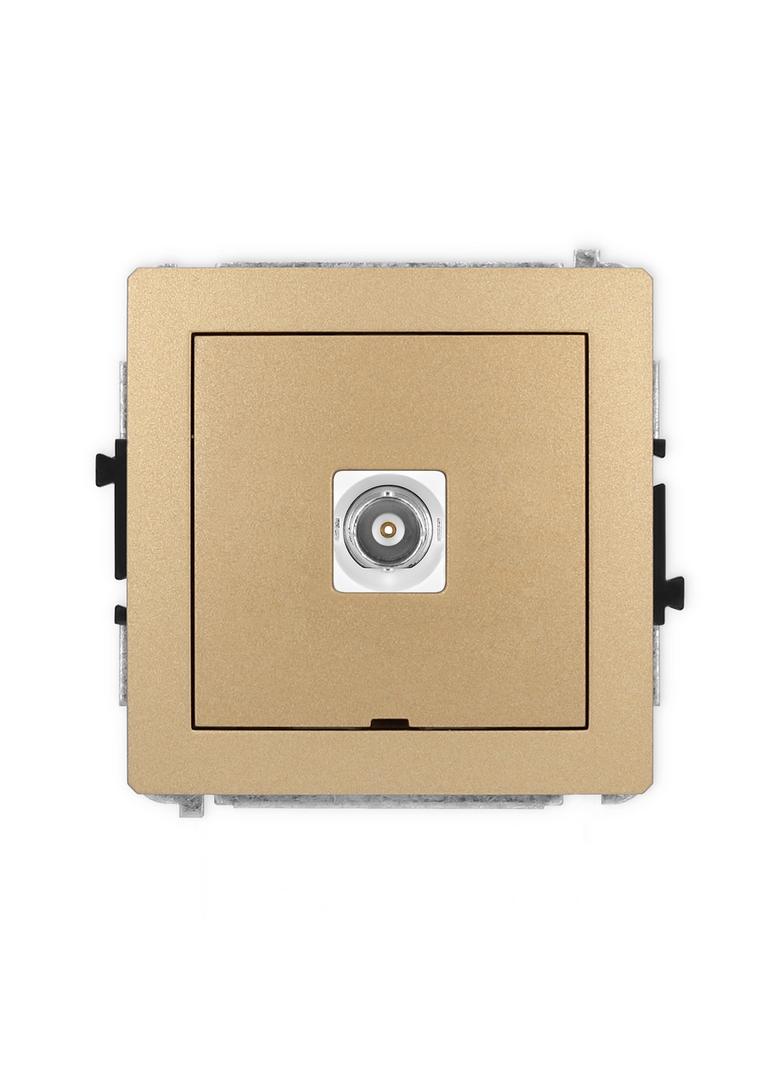 DECO Mechanizm gniazda pojedynczego BNC, bez pola opisowego złoty metalik