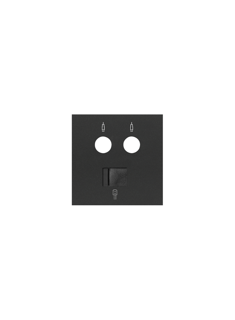 Simon 100 Pokrywa gniazda antenowego R/TV-SAT + komputerowe RJ45 kat.6 czarny mat 10000072-238 KONTAKT