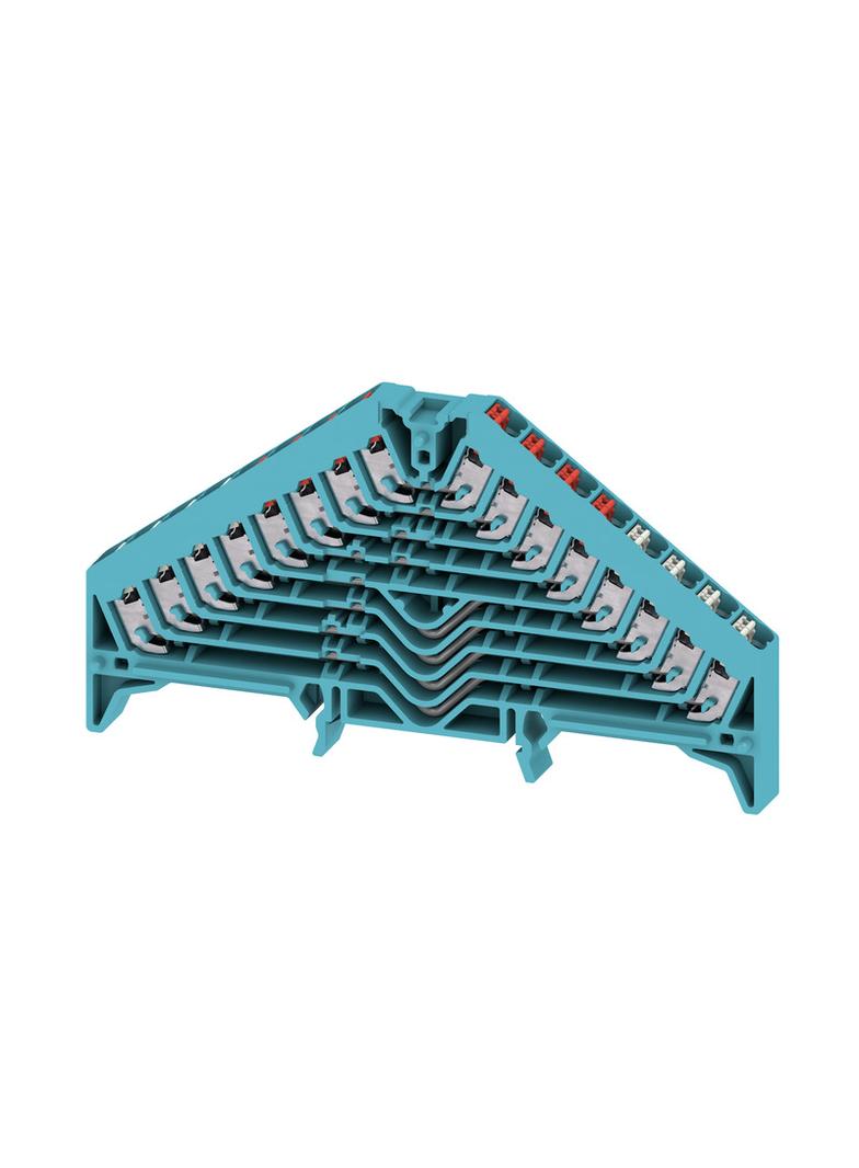 PRV 8 BL 35X7.5 RT/WS Zacisk rozdzielacza krosowego, PUSH IN, 1.5, 250, 8 A, liczba przyłączeń: 32, TS 35 x 7.5, niebieski, kolor elementów uruchamiających: czerwono-biały /20szt 1267840000 WEIDMÜLLER