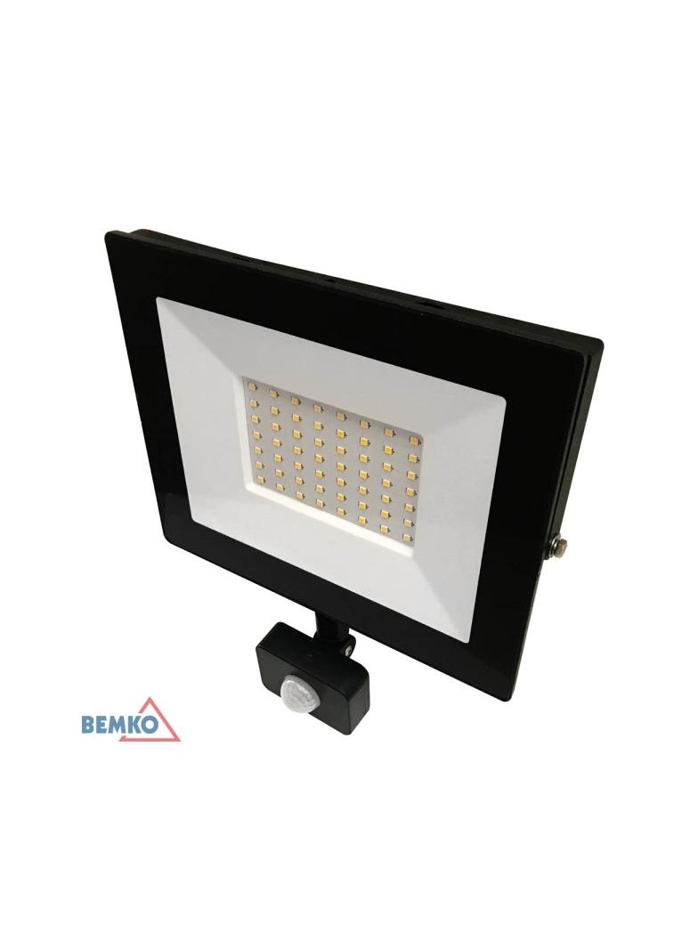 NAŚWIETLACZ LED SMD KASTEL 50W 4000K 4000LM IP65 CZARNY CZ. PIR