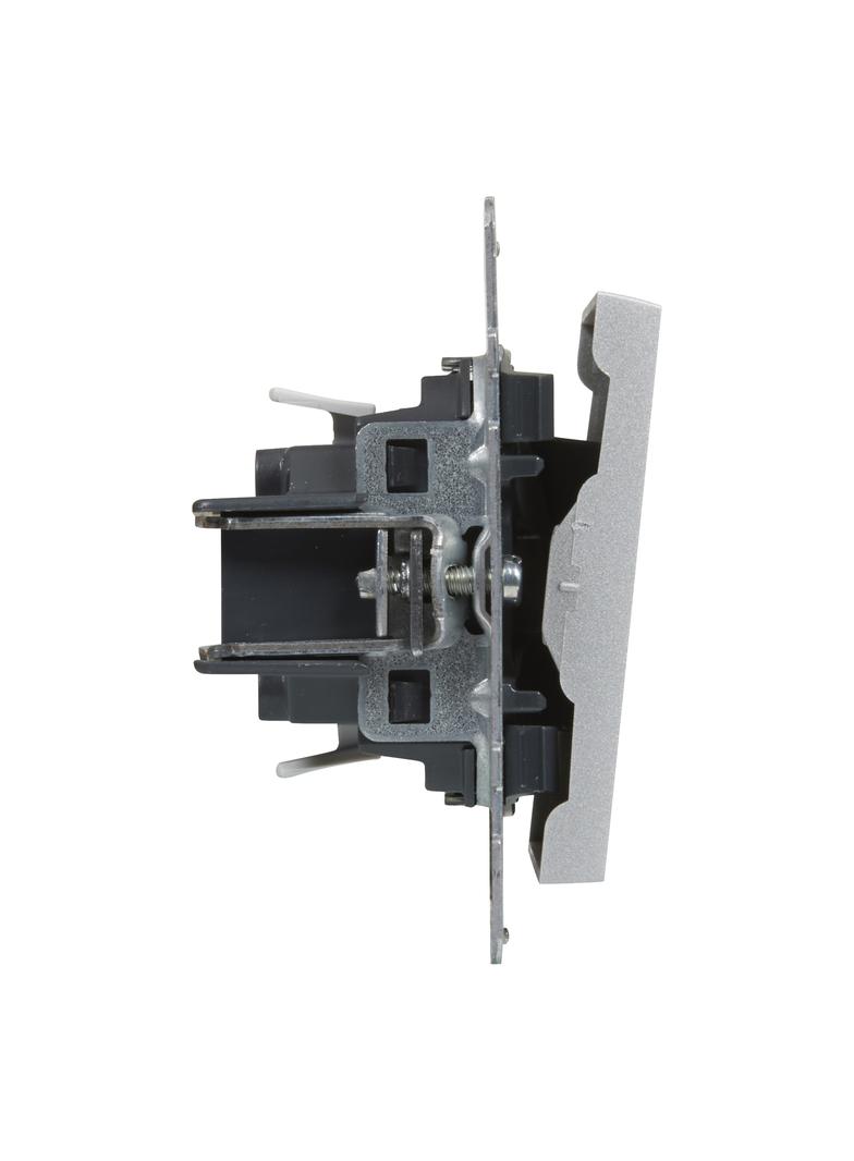 SUNO - Przycisk pojedynczy - 6 A - 250 V~ - zaciski automatyczne, Aluminium, Legrand