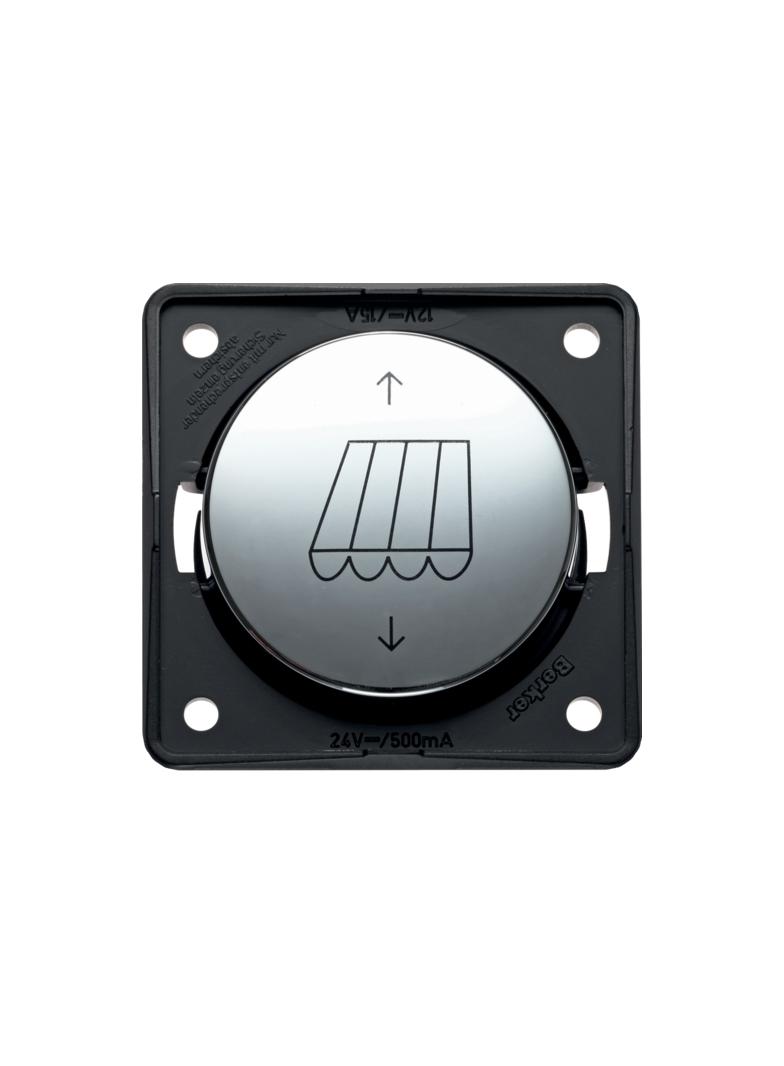 Integro Łącznik przyciskowy odwracający polaryzację z nadrukiem markizy i strzałek, chrom, połysk ga