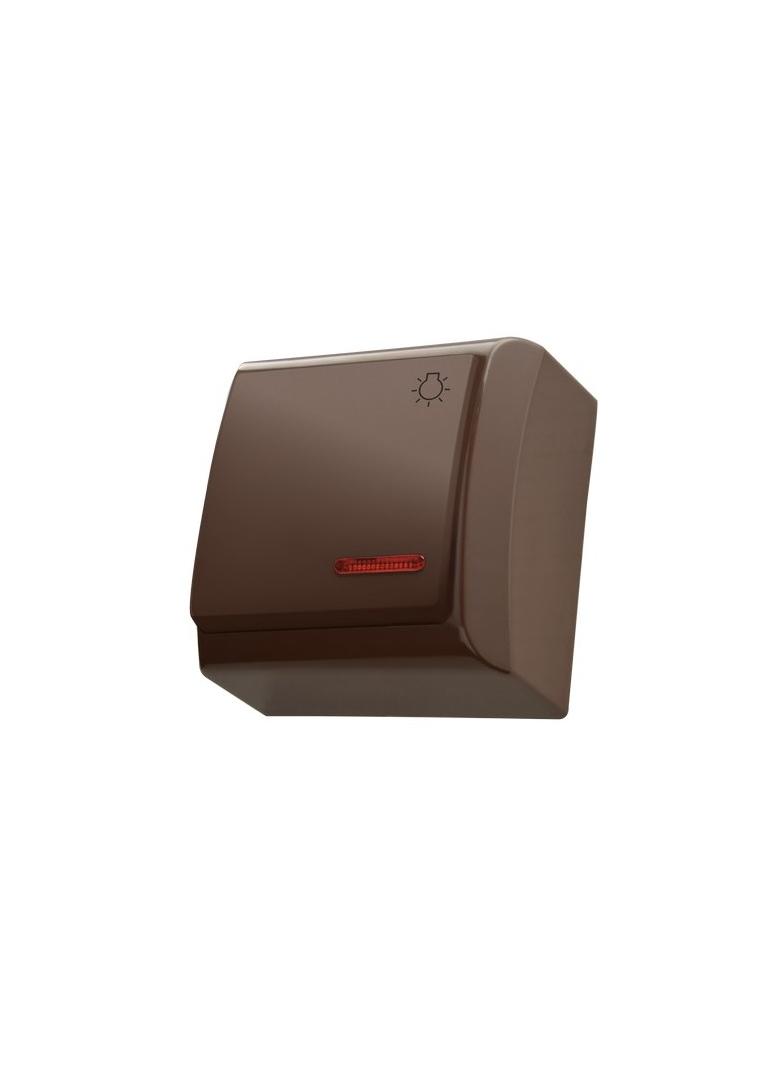 BIS Łącznik zwierny  światło  z podświetleniem pomarańczowym - kolor brązowy