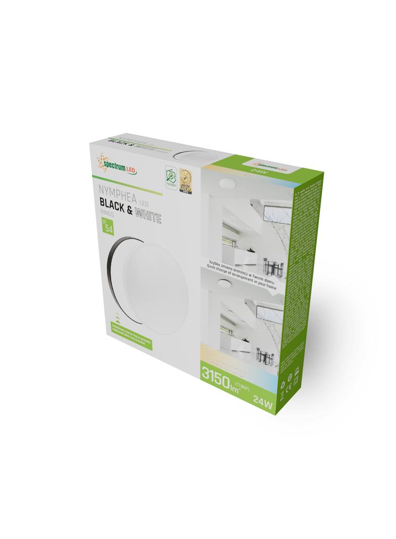 NYMPHEA BLACK & WHITE RINGS 24W CCT 230V 115st IP54 FI320x52 BIAŁY/CZARNY OKRĄGŁA
