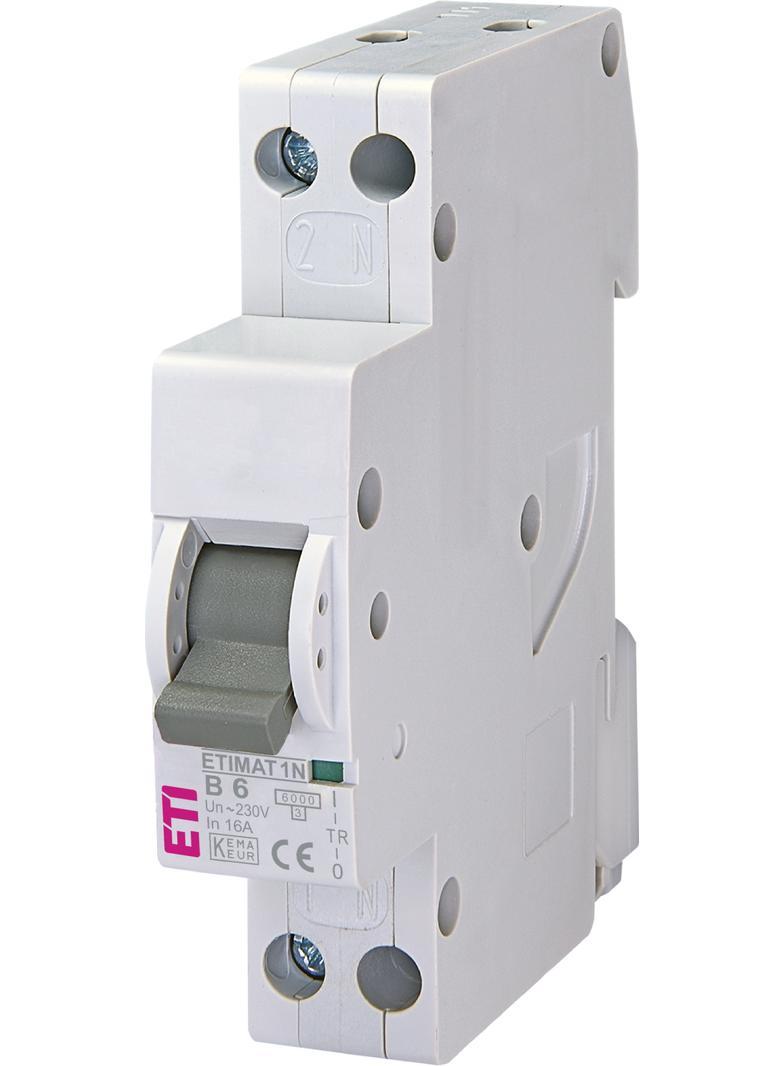 Wyłącznik nadprądowy MAT 1N 1P+N B6 002191101 ETI