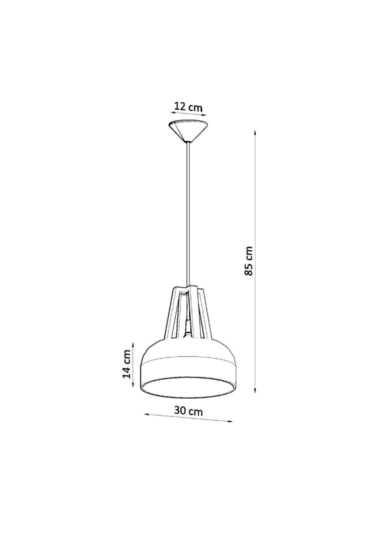 Sollux Lampa wisząca CASCO czarna/naturalne drewno SL.0390