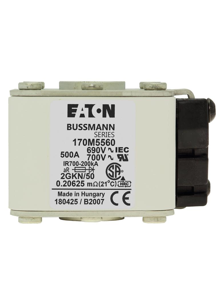 FUSE 500A 690V 2GKN/50 AR UC Wkładka szybka 500A AC 690V rozmiar 2 61x77x51 mm aR IEC UL, 170M5560 E