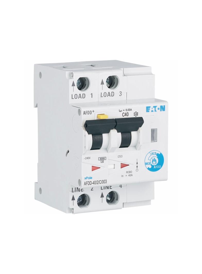 AFDD-40/2/C/003 Przeciwpożarowy detektor iskrzenia 10kA C40A 2P 30mA typ AC 187239 EATON
