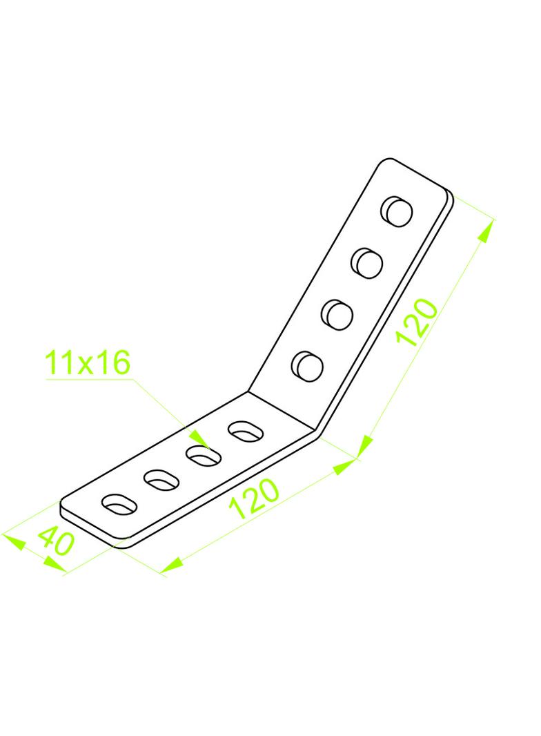 LCTV2 Łącznik 45° ceownika 5,0 mm