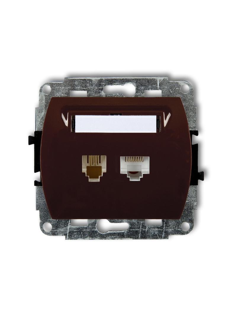 TREND Mechanizm gniazda telefonicznego pojedynczego 1xRJ11 + komputerowego pojedynczego 1xRJ45, kat.