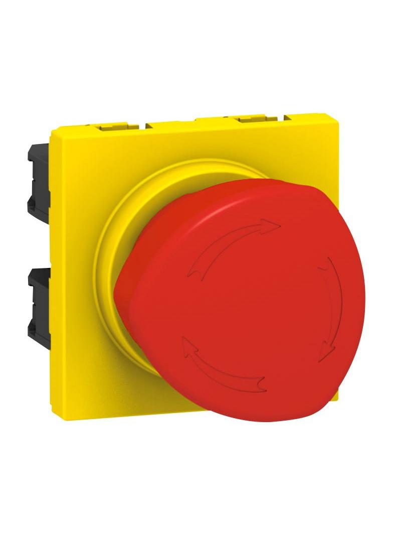 MOSAIC WYŁĄCZNIK BEZPIECZEŃSTWA OBROTOWY(GRZYBEK)-2 MOD ŻÓŁTO/CZERWONY 10A-250V~, Legrand
