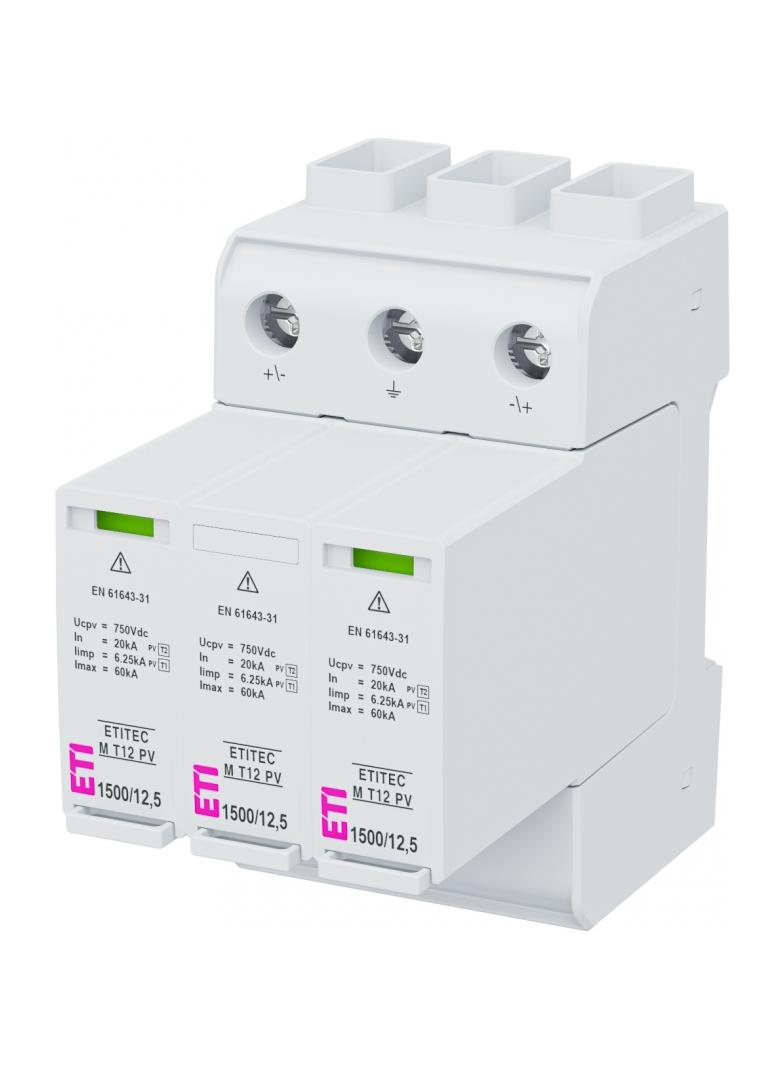 Ogranicznik przepięć T1 T2 (B C) - do systemów PV TEC M T12 PV 1500/12,5 Y 002440513 ETI