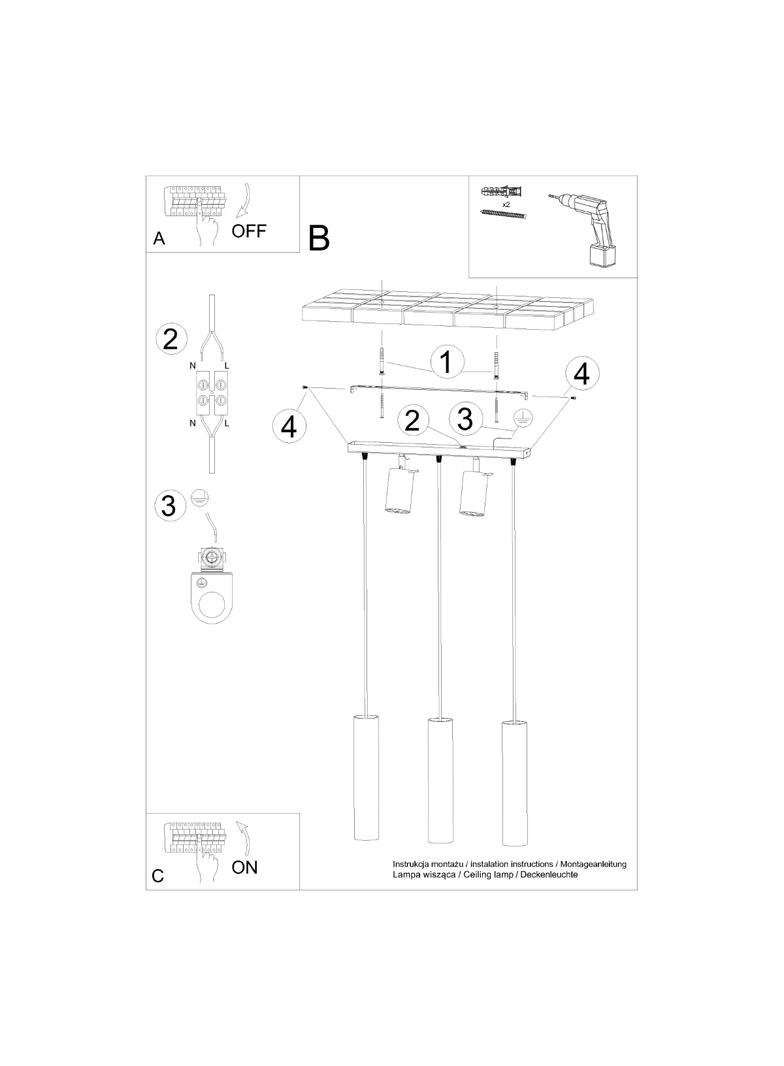 Sollux Lampa wisząca RING 3 czarny SL.1099