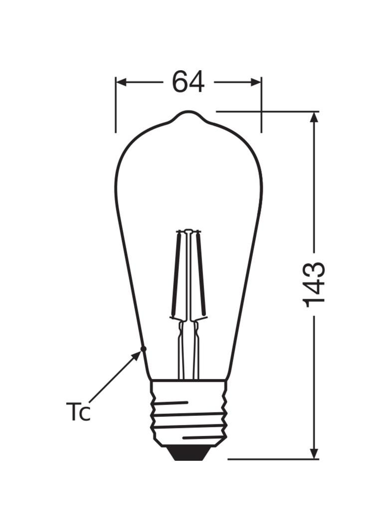 Lampa LED, klasyczny kształt bańki Edison 4W 827 230V szkło przezroczyste E27