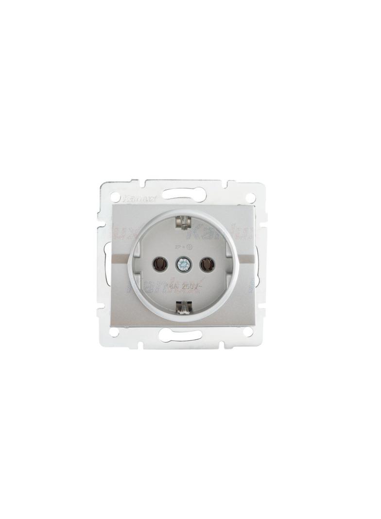 LOGI Gniazdo pojedyncze Schuko śrubowy Srebrny 16A 250V 021220143 25204 KANLUX