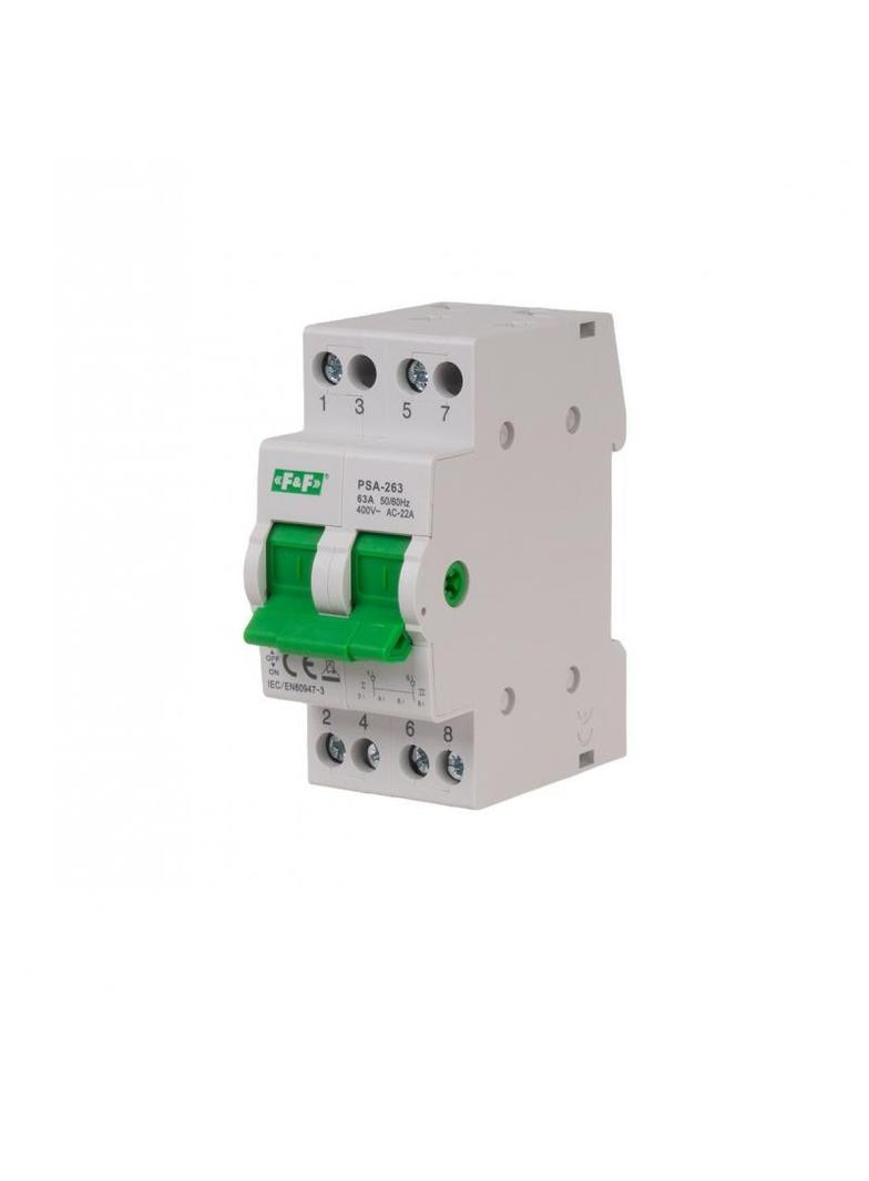 Przełącznik modułowy zasilania I-0-II (sieć-agregat) 2P 63A PSA-263 F&F