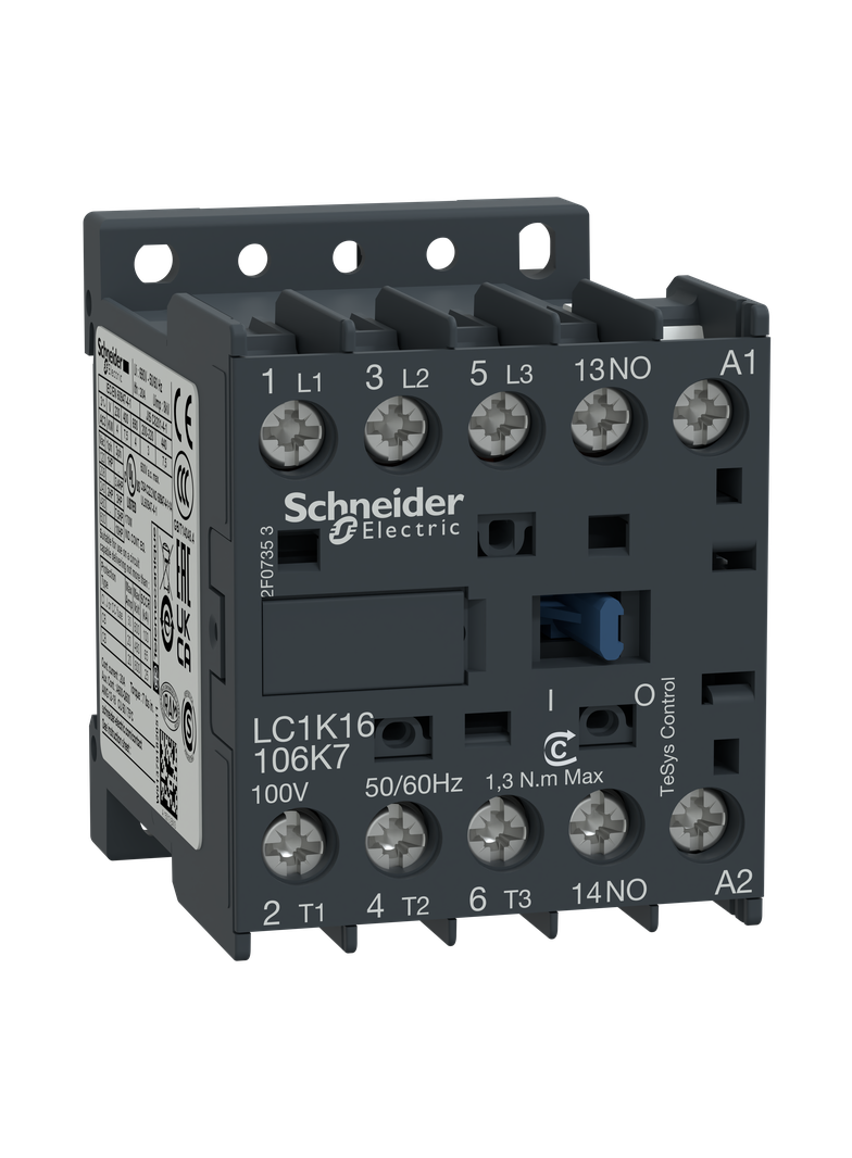 Stycznik mocy, TeSys K, AC3, 16A, 3P, 1NO, cewka 220/230VAC, zaciski śrubowe