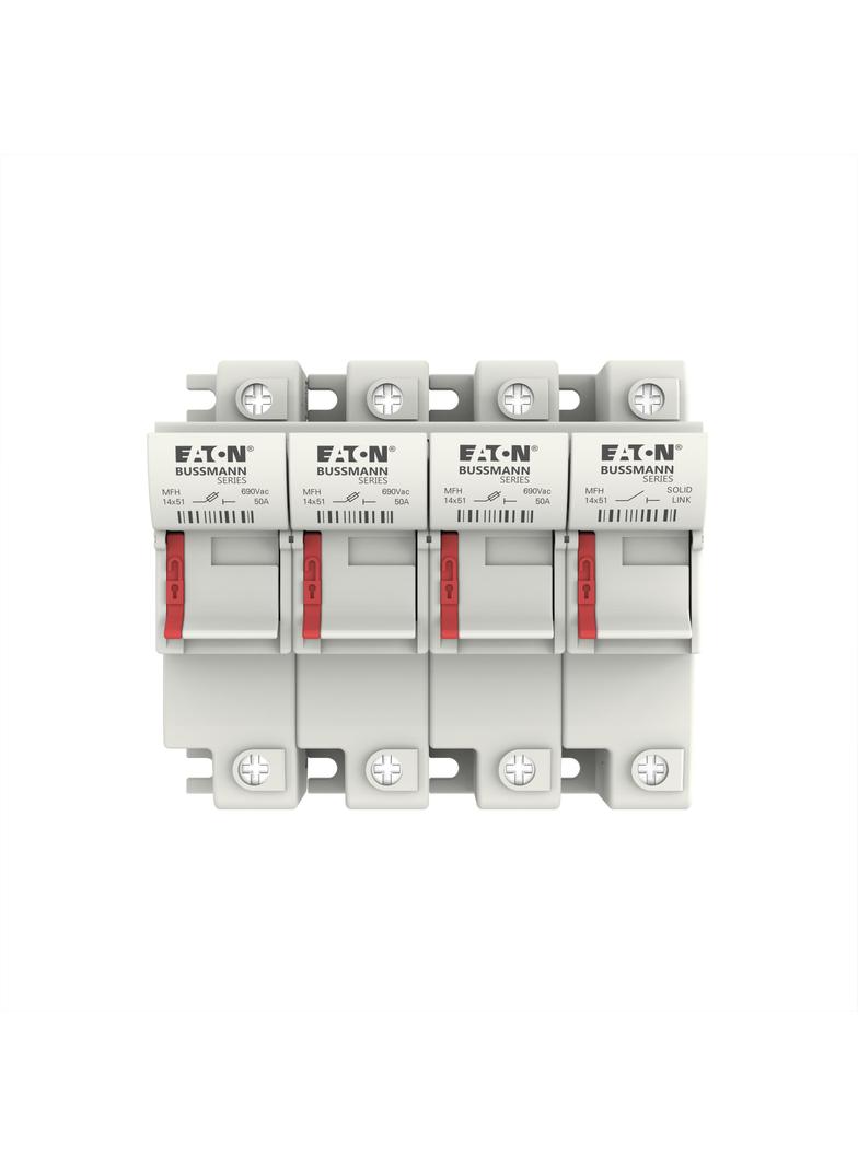 3 Pole 14x51 MFH and Neutral Podstawa wkładki cylindrycznej 14x51 3p+1N 50A 690VAC CH143DNU EATON