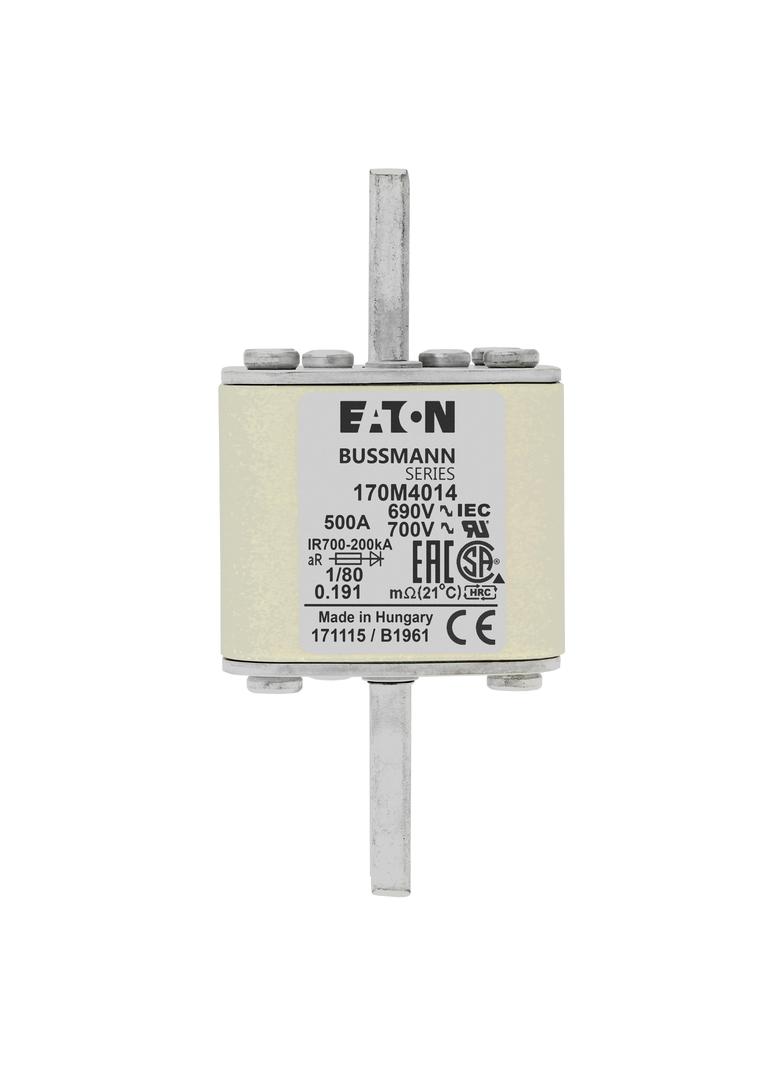 500A 690V 1/80 aR INDICATOR FUSE Wkładka szybka 500A AC 690V DIN 1 53x53x108 mm aR DIN, 170M4014 EAT