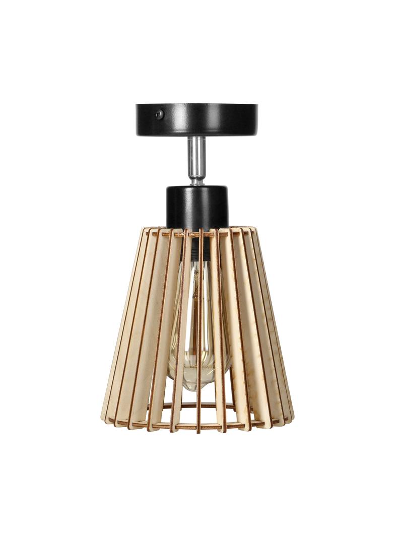 DELOS kinkiet 1P E27, max.60W, czarny, drewno