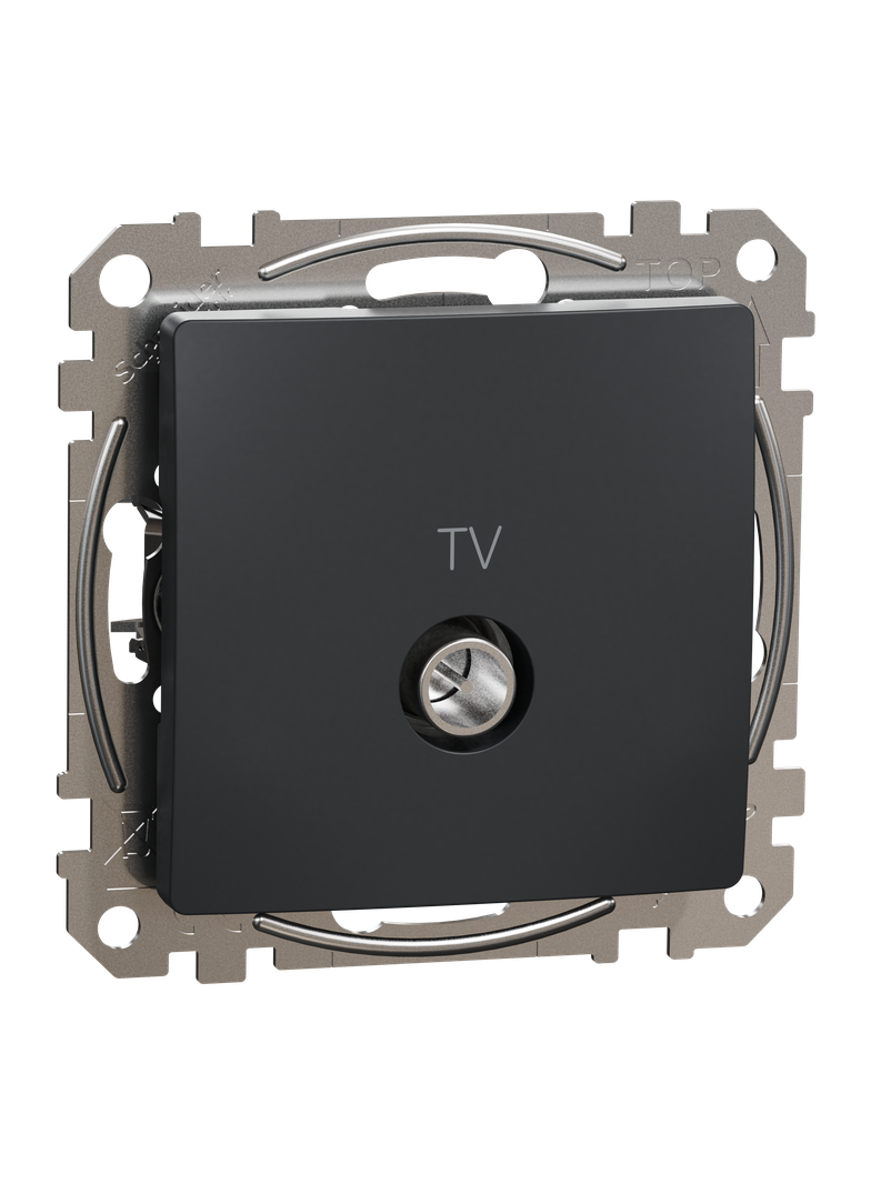 Sedna Design & Elements Gniazdo antenowe TV przelotowe 7dB czarny antracyt SDD114474 Schneider