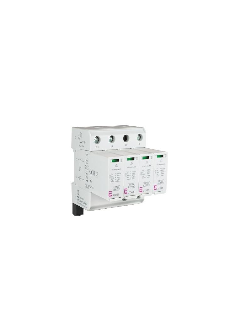 Ogranicznik przepięć T1+T2 (B+C) - iskiernik TEC GSM T12 275/25 3+1 RC 002440611 ETI