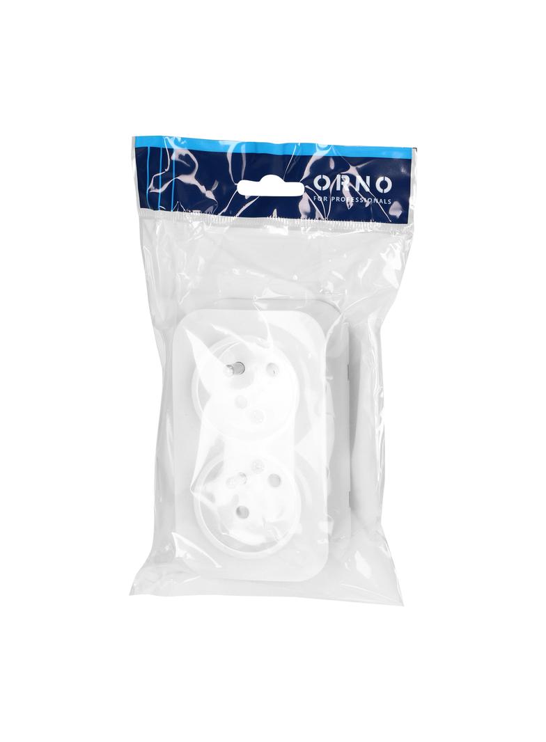 ToDo Gniazdo podwójne 2x2P+Z 16A/230VAC IP20 Białe OR-OE-7206/W ORNO