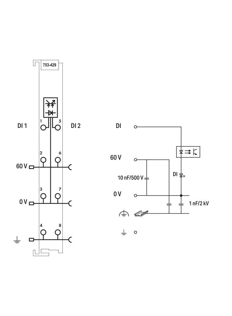 moduł 2DI 60 V DC 3,0 ms