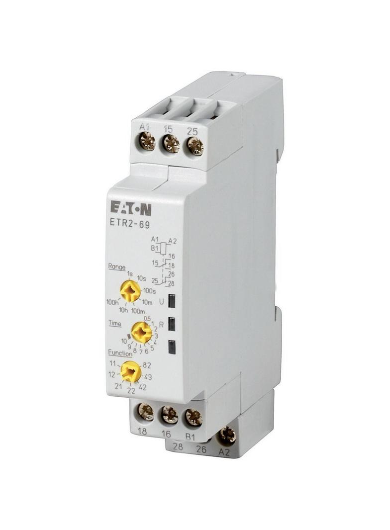 ETR2-69 Przekaźnik czasowy 1P 3A 0,05sek-100h 24–240V AC 24–48V DC wielofunkcyjny 262689 EATON