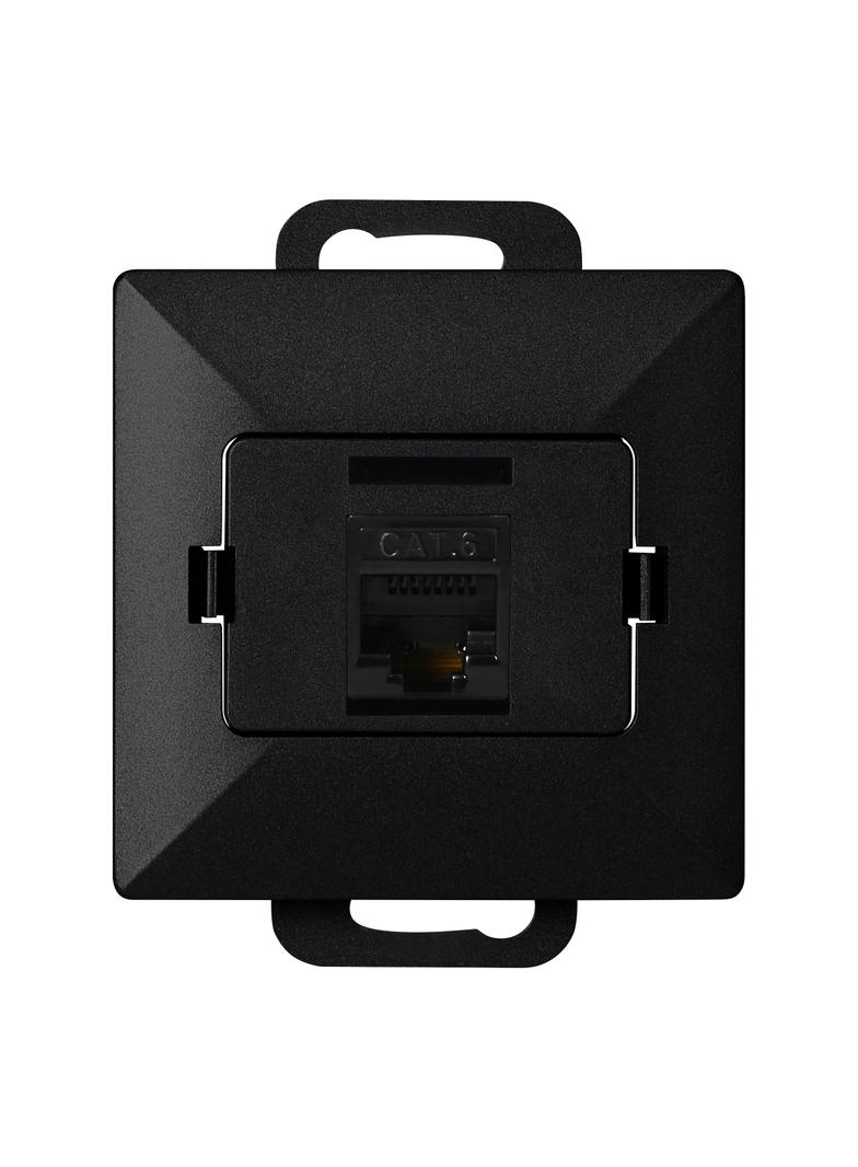 Gniazdo 1xRJ45 Cat5 Pearl, RJ45-5CAT/P1, czarny