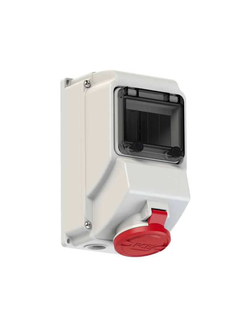 GNIAZDO Z MIEJSCEM NA WYŁĄCZNIK NA SZYNĘ DIN TH 35 16A 400V 3P+Z+N IP44 75153-6 PCE